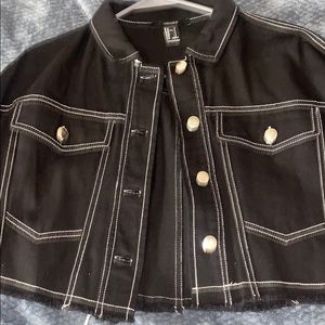 Cropped Black Jean Jacket